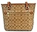 COACH Siganture Top Zip Tote Khaki/Saddle Shoulder Bag