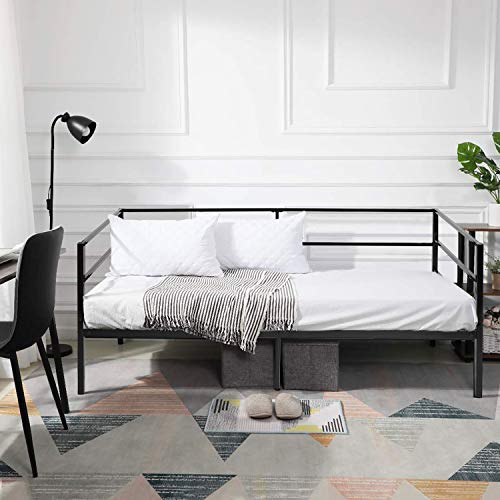 GreenForest Daybed Twin Size Bed Frame with Headboard and Stable Steel