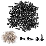 Safety Eyes 130PCS 6mm Plastic Black Craft Eyes