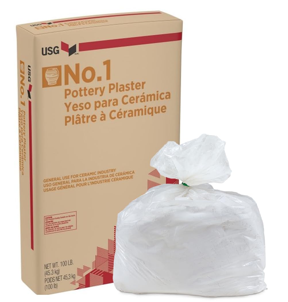 USG No.1 Pottery Plaster- 10 lbs - Instructions Included - Exclusively made for Pottery and Ceramics - Enhanced Workability with Fine Particle Size for Incredible Detail Reproductions