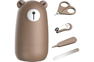 PAPABEAR Baby Nail Clippers Set with Cute Case, Infant Fingernail and Toenail File Kit for Newborn Manicure and Pedicure, New Mom Grooming Gift