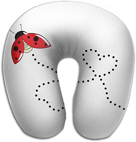 Lesi Yes U Shaped Neck Pillow Memory Foam Comfortable Fly Ladybug Indoor Outdoor Travel Airplane Car Office School