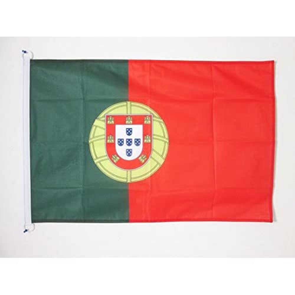 AZ FLAG - Portugal Flag - 2x3 Ft - For Outdoor - Portuguese Banner Knitted Polyester with Two Plastic Rings - Fade Resistant - Vivid Colors - 2' x 3' Feet - 90x60 Cm