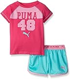 PUMA Toddler Girls Play In Short Set, Pink Glo, 2T