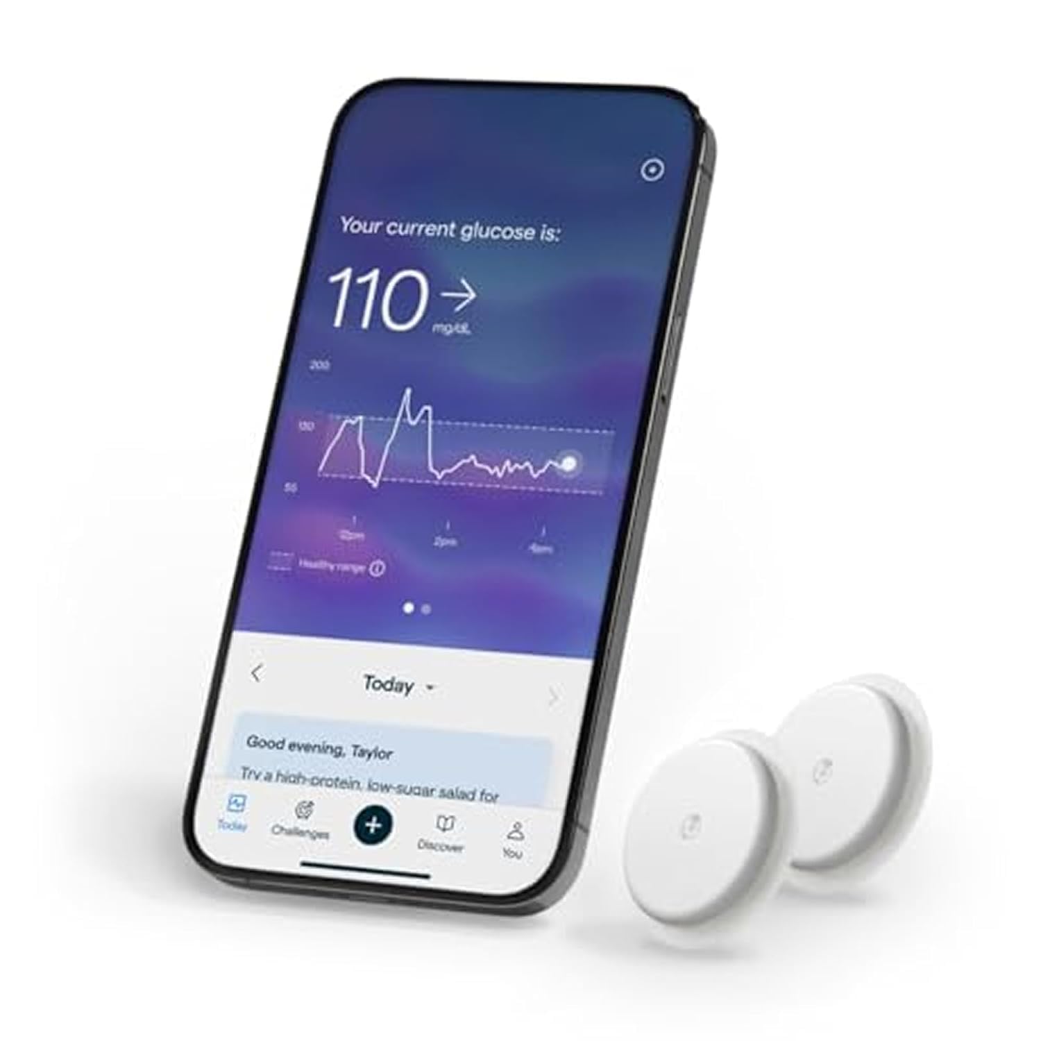 Photo 1 of Lingo Continuous Glucose Monitor (CGM) & App (Pack of 2). Made by Abbott. Know the impact of what you eat. 1 Lingo biosensor lasts up to 14 Days*. Works with iOS and Android. US Only.