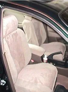 Durafit Seat Covers for Motor Home Captain Chair Seat Covers Tan Velour Seat Covers, Sold in Pairs for Square top Seats, Back Rest 30 inches or Less.