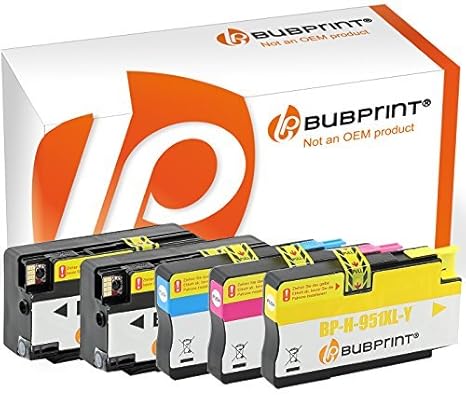 Bubprint 5 Druckerpatronen kompatibel für HP 950XL 951XL für Officejet Pro 251DW 276DW 8100 ePrinter 8600 Plus 8610 8615 8616