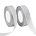 VATIN Glitter Metallic Silver Ribbon 1 inches Wide Sparkly Fabric Gorgeous Ribbon for Gift Crafters Wedding Party Brithday Wrap Hair Bows Floral Projects 25 Yards/Roll x 2 Rolls