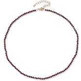 Crystal Choker Necklace for Women 3mm Handmade Natural Stone Beaded Necklace Healing Crystal Necklace Gemstone Necklace Crystal Bead Necklace for Women