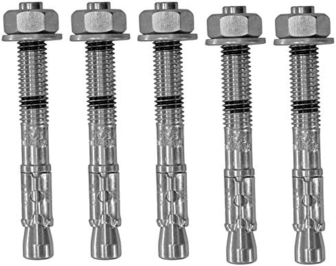 AHC K-ZYTB12100B5 M12 x 100 mm Through Bolts - Zinc Plated (Pack of 5), M12 x 100mm