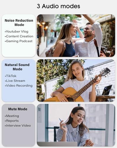 CKOKC Wireless Microphone for iPhone - Android Phone and Laptop PC, USB Microphones for Podcasting, Lavalier Microphone for Interview Video Vlog, with Microphone Pop Filters/Windscreen