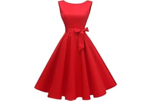 Hanpceirs Women's Boatneck Sleeveless Swing Vintage 1950s Cocktail Dress New