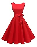 Hanpceirs Women's Boatneck Sleeveless Swing Vintage