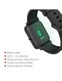 Xiaomi Mi amazfit bip reloj (muñeca (   ) Negro) huami correa de Bluetooth inteligente con monitor de ritmo cardíaco podómetro Monitor de actividad y sueño rastreador de fitness GPS impermeable IP68