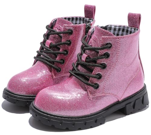 DADAWEN Boys Girls Glitter Ankle Boots Kids
