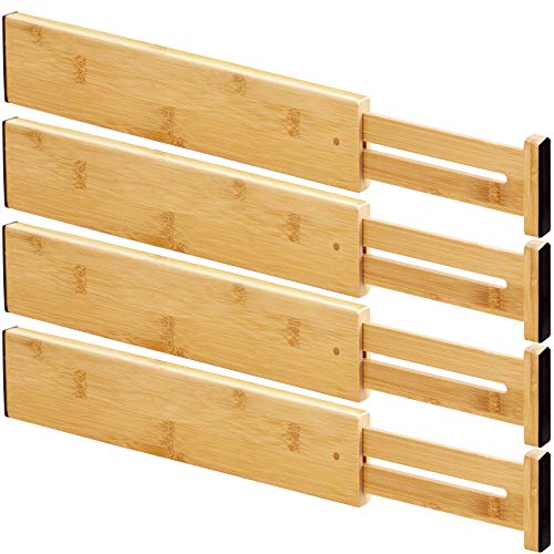Kitchen-Drawer-Dividers1279-1673-4-Pack-Adjustable-Bamboo-Drawer-Organizers-Storage-Spring-Loaded-for-Kitchen-Dresser-Bathroom-Bedroom-Baby-Drawer-Desk-Office