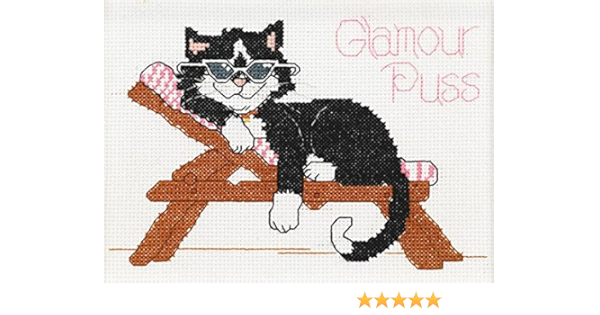 Amazon Com Janlynn 38 05 Piece Suzy S Zoo Glamour Puss Mini Counted Cross Stitch Kit 7 By 5 Inch