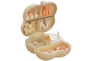 7 Day Pill Organizer, 7.5cm Portable Weekly Pill Organizer with 7 Compartments, Pills Box Day, Pills Cases Organizers for Hol