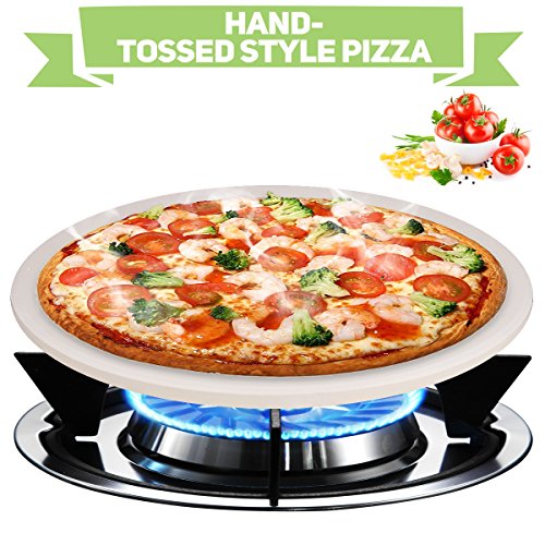 Extra Thick Round Pizza Stone for Cooking Baking Grilling-JUNING