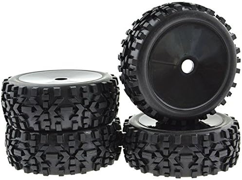 4PCS 17mm Wheels Rims Concentric Soft Rubber Tires Front&amp;Rear for 1:8 Off Road Buggy