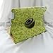 Patent Supercase 360 Degrees Rotating Stand (Green Embossed Flower) Luxury Leather Case for Apple iPad 2 with Smart Cover Wake/Sleep Function