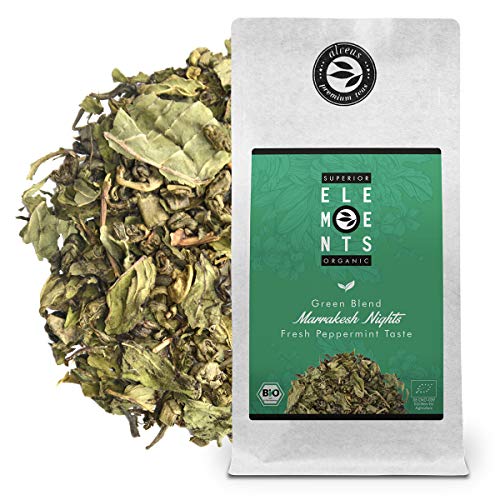 „Marrakesh Nights“ Grüner Tee Lose Bio mit Pfefferminze und Minze, Grüntee aromatisch, aber Ohne Aroma, 100 Gramm (ca…