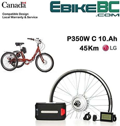 Electric adult trike DIY KIT 350/500W E Bicycle E Bike Complete Conversion Kit Front Hub Motor, Battery Li-Ion 32km/h LCD 20 24 26 700C rim sizes (Tricycle not included)