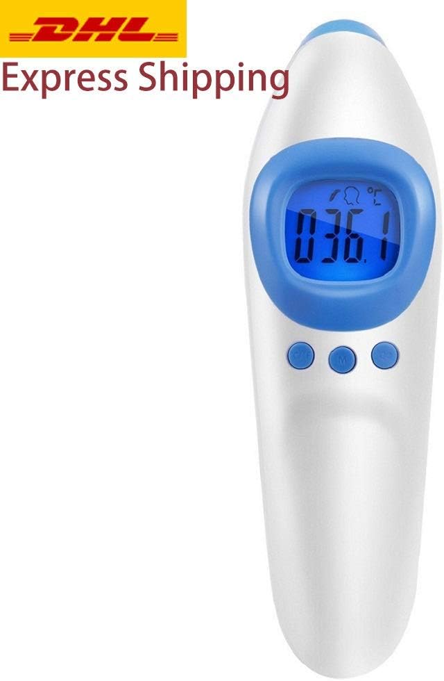 PFTT02 Forehead Thermometer,BOKCICI Ear Thermometer Digital Infrared Body Temporal Thermometer with Fever Alarm and Memory Function Ideal for Babies, Infants, Children, Adults, Indoor, and Outdoor Use
