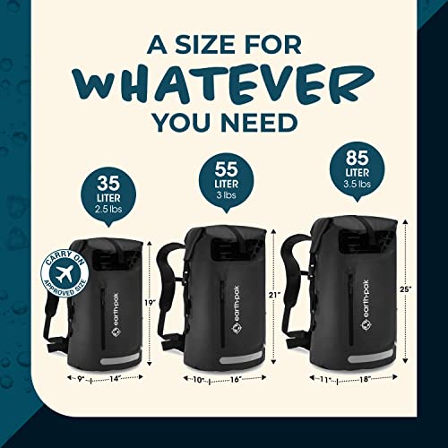 Earth Pak Waterproof Backpack 35L / 55L / 85L Heavy Duty RollTop