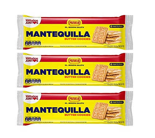 POZUELO MANTEQUILLA BUTTER COOKIES | MADE WITH REAL BUTTER | GREAT WITH COFFEE | 11.0 OZ (PACK OF 3)