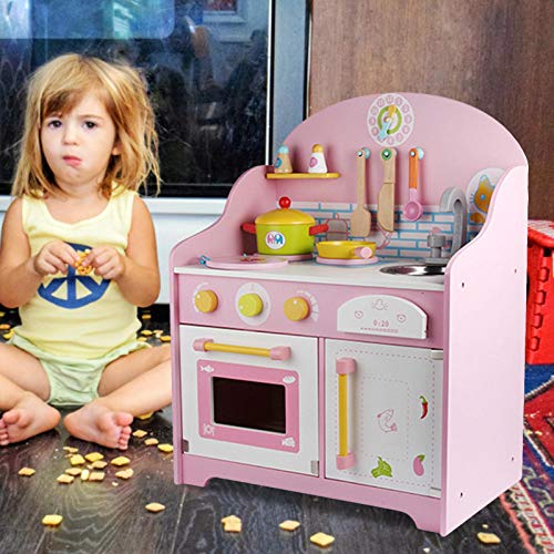 Buding Kinderküche Spielküche Zubehör Kitchen Kinderspielküche Küchenspielzeug Spielzeug Küche Aus Holz, Interaktives… – Bild 3