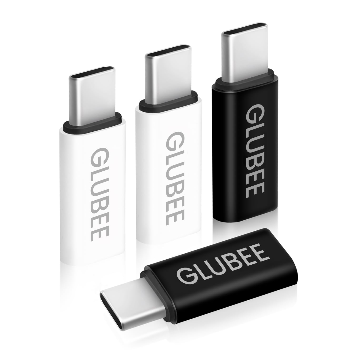 GLUBEE Lightning to USB-C Adapter (Pack of 4) – USB-C to Lightning Adapter Compatible with iPhone 16/15 Pro, iPad, Galaxy S25/S24, Pixel 9, AirPods 4 & More