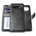 AMOVO Case for Galaxy S10 Plus/S10+ (6.4’’) [2 in 1] Samsung Galaxy S10 Plus Wallet Case Detachable [Vegan Leather] [Wrist Strap] S10+ Flip Case with Box Package (S10Plus (6.4'') Black)