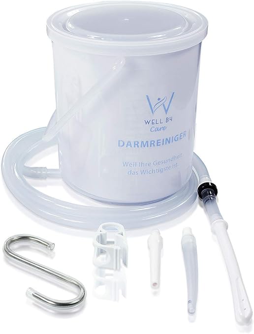 Set Clistere Well B4 Care 2L con borsa, Clistere riutilizzabile con tubo silicone senza Ftalati