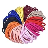 eBoot 100 Pieces 4mm Hair Elastics No Metal Elastics Hair Bands Ponytail Holders, Multicolored