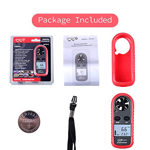 Anemometer Handheld Wind Speed Meter Gauge, Digital Air Temperature Anemometer HVAC Velometer Wind Velocity Meter Thermometer with Backlight Chill MAX AVG for Shooting Windsurfing Kitesurfing Sailing - Thumbnail 6