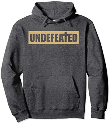 Unisex Christian Religious Pullover Hoodie Undefeated Cross Large Dark Heather