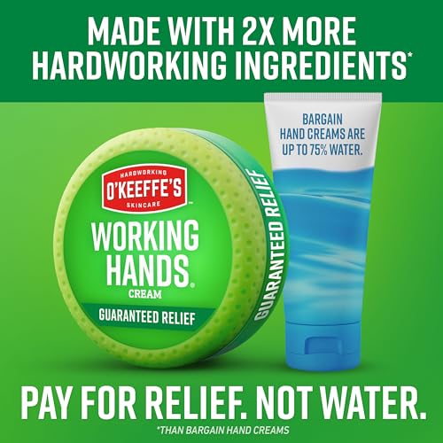 O'Keeffe's Working Hands Hand Cream for Extremely Dry, Cracked Hands, Heals, Relieves and Repairs, Boosts Moisture Levels, 7oz/198g, (Pack of 1)