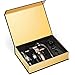 Corkscrew Wine Bottle Opener - 6 Piece Wine Gift Set with Stand, Wine Aerator, Foil Cutter, Bottle Stopper Vacuum Pump, & Extra Spiral Part + Luxury Gold Gift Box
