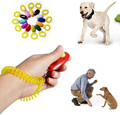 Wensltd Clearance! Portable Dog Button Clicker Sound Trainer Pet Training Tool Wrist Band Accessory