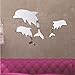 3D Wall Stickers,TPTPT 3D Dolphin Series Mirror Wall Sticker Bedroom Bathroom Home Decor for Kids Art Room Decor (Silver)