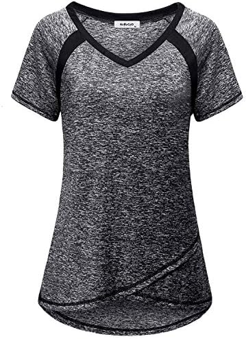 Womens Workout Shirts Fashion Casual Raglan Short Sleeve Yoga Gym Athletic Tops