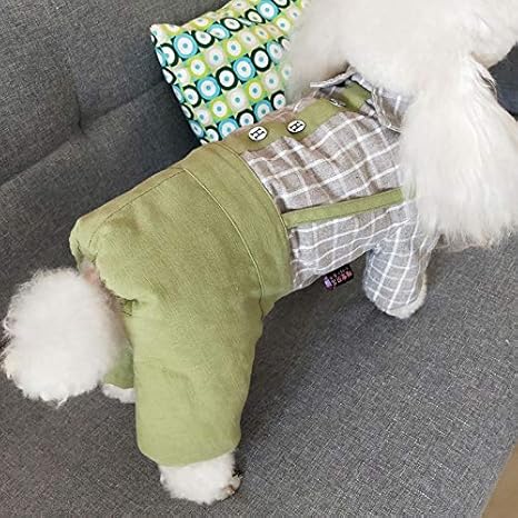 Amazon Co Jp Chuang Tiang ブリティッシュスタイル ペット服 犬服 秋冬 紳士用ビブ ワンピーススーツ Xx Large グリーン 564 792 646 ホーム キッチン