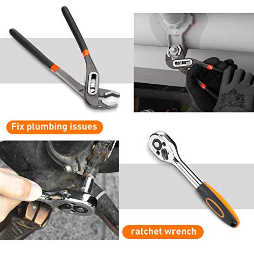 Werkzeugkoffer, V VONTOX 220-teilig Haushalts-Werkzeugkoffer,Werkzeug-Set, Reparatur Werkzeug Set Perfekt für den… – Bild 6