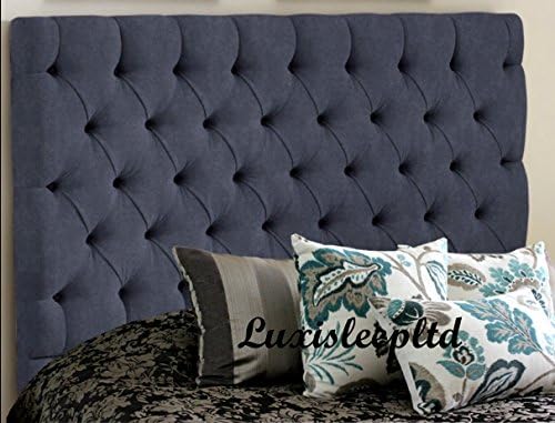 luxisleepltd Stunning Luxury Chennile Fabric Colchester Style Headboards in 26" Height, 3ft,4ft,4ft6,5ft and Many Colours (4ft6, BLACK)