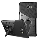 Samsung Galaxy C9 Pro Case,SunRemex Rugged Armor with Full Body Protective and Resilient Shock Absorption and 360 Degree Rotating Kickstand Design for Samsung Galaxy C9 Pro (2017) (Black)