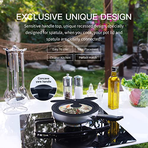 Sibicon Universal Lid for Pots and Pans Skillets,Tempered Glass with Heat Resistant Silicone Rim,BPA-Free,Cookware & Bakeware Lids For More Pans,Fits 7.9\