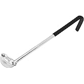 Winco Prime One Piece Stainless Steel Ladle, NSF Listed,Black