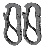 Idakey Full Stainless Steel Anti-Lost Keychain Carabiner Mutil Function Home Tool with Bottle Opener for Home Larger Version (2Pcs Dark Gray)