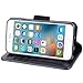 Arae Case for iPhone 6s / iPhone 6, Premium PU Leather Wallet case [Wrist Strap] Flip Folio [Kickstand Feature] with ID&Credit Card Pockets for iPhone 6s / 6 4.7 inch (Black)